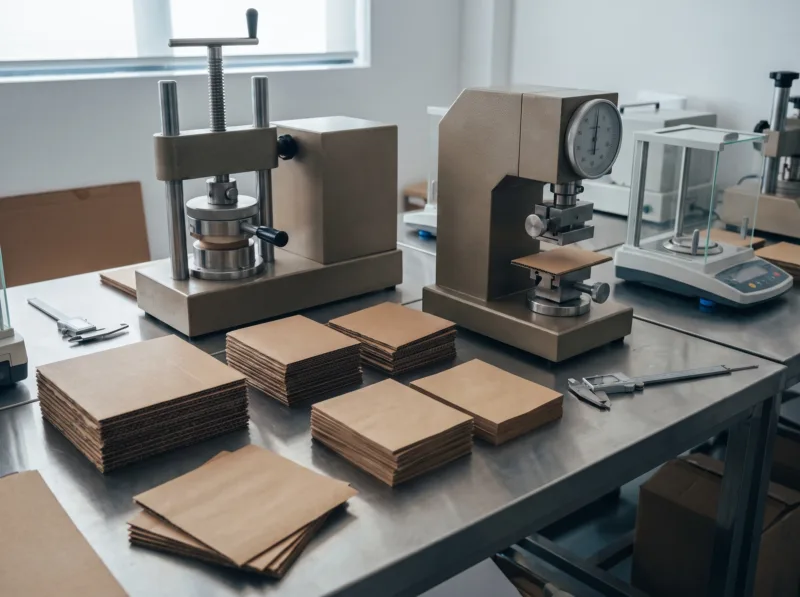 Laboratorio de ensayos de papel y cartón corrugado