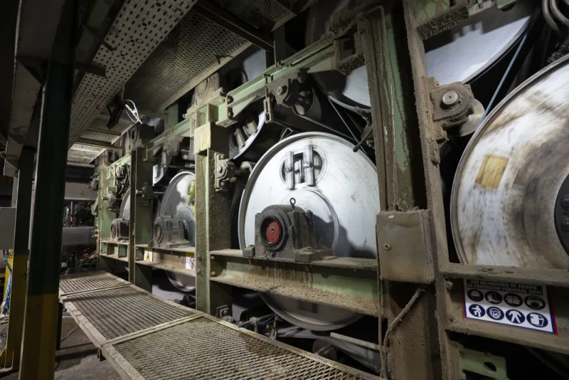 Interior de la máquina de papel de Rainap